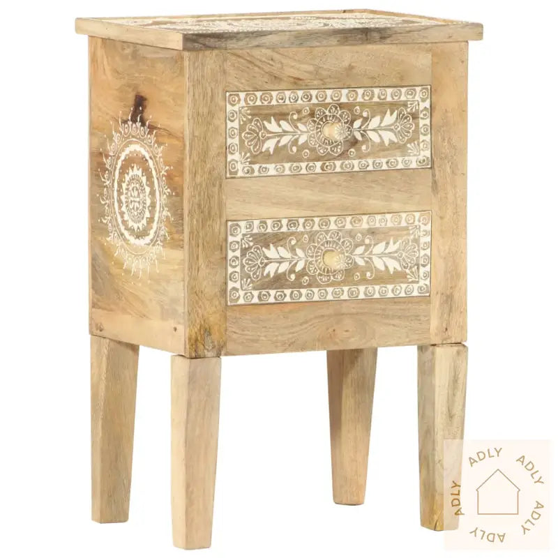 Håndmalt Nattbord 40X30X60 Cm Heltre Mango