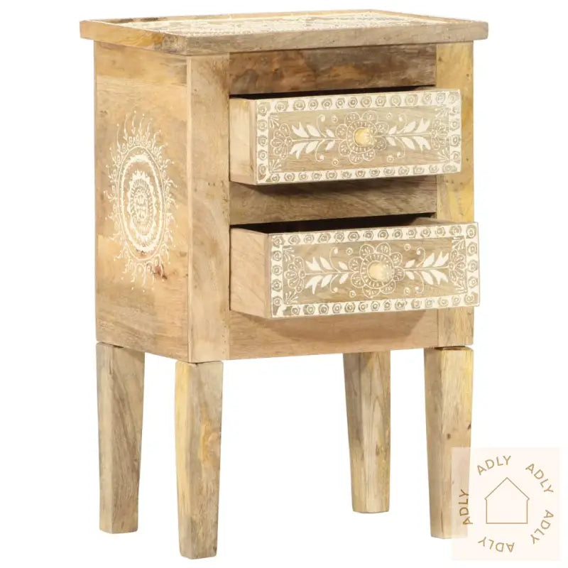 Håndmalt Nattbord 40X30X60 Cm Heltre Mango