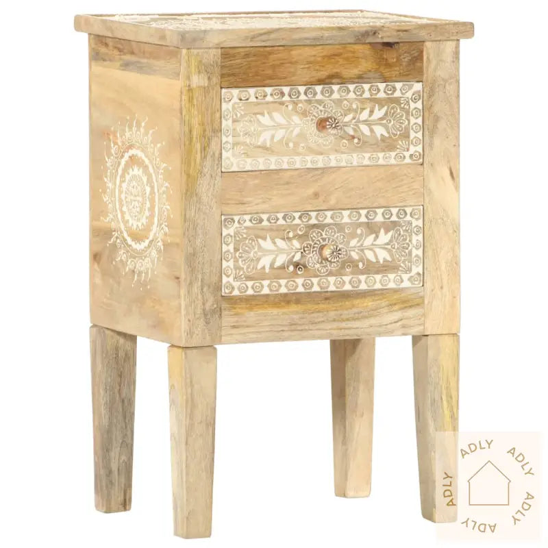 Håndmalt Nattbord 40X30X60 Cm Heltre Mango