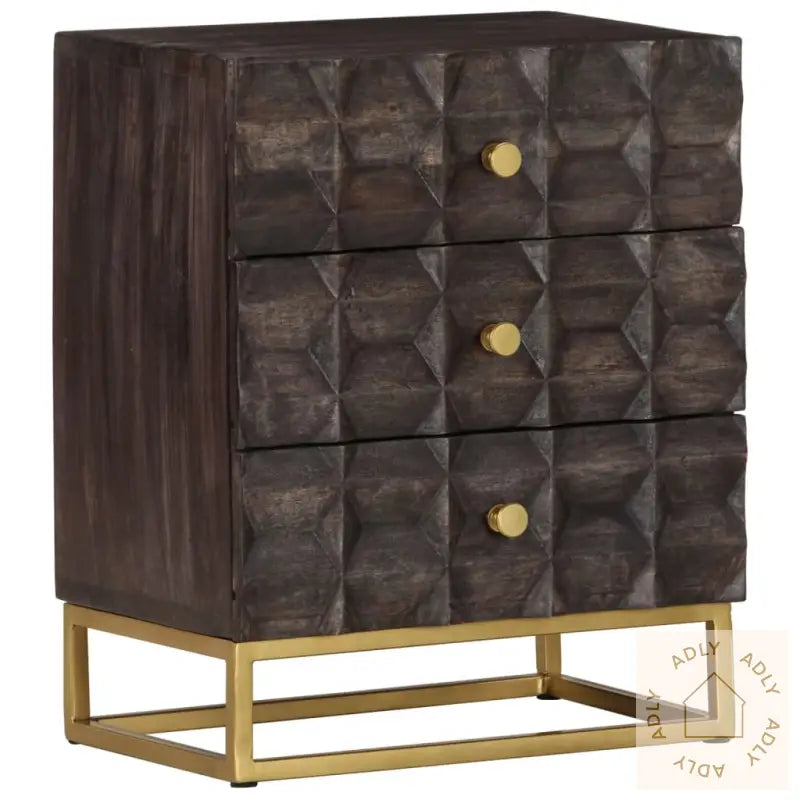 Nattbord 40X30X50 Cm Svart Heltre Mango