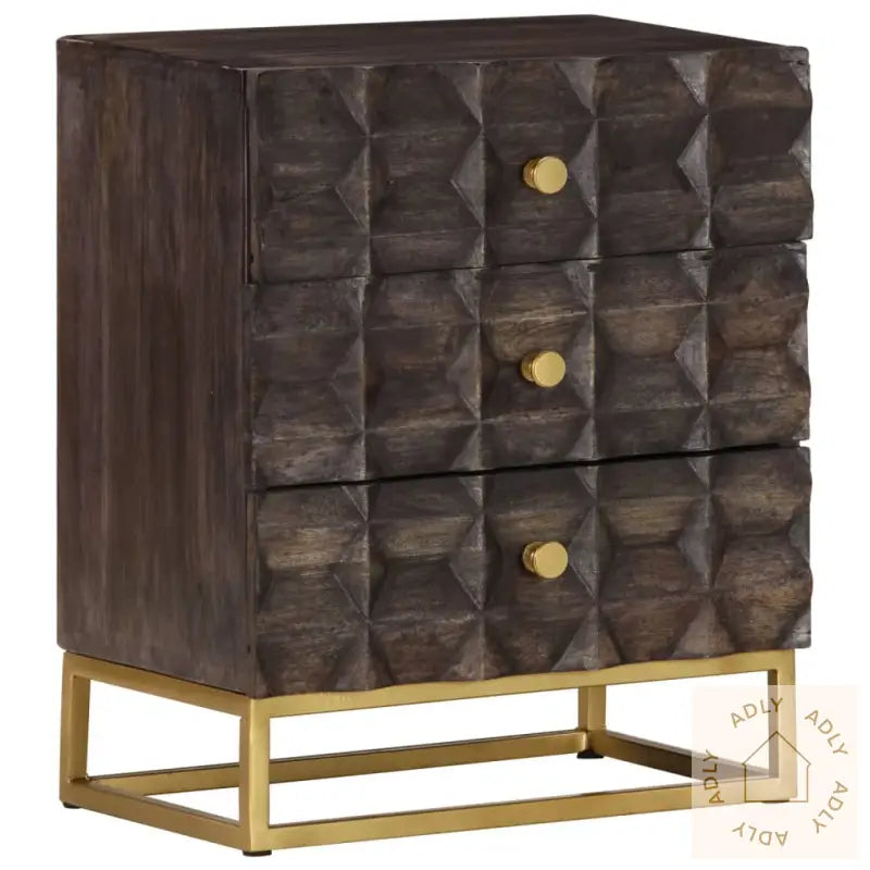 Nattbord 40X30X50 Cm Svart Heltre Mango
