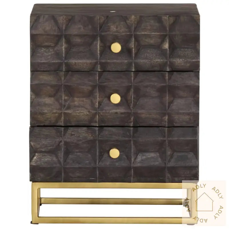 Nattbord 40X30X50 Cm Svart Heltre Mango