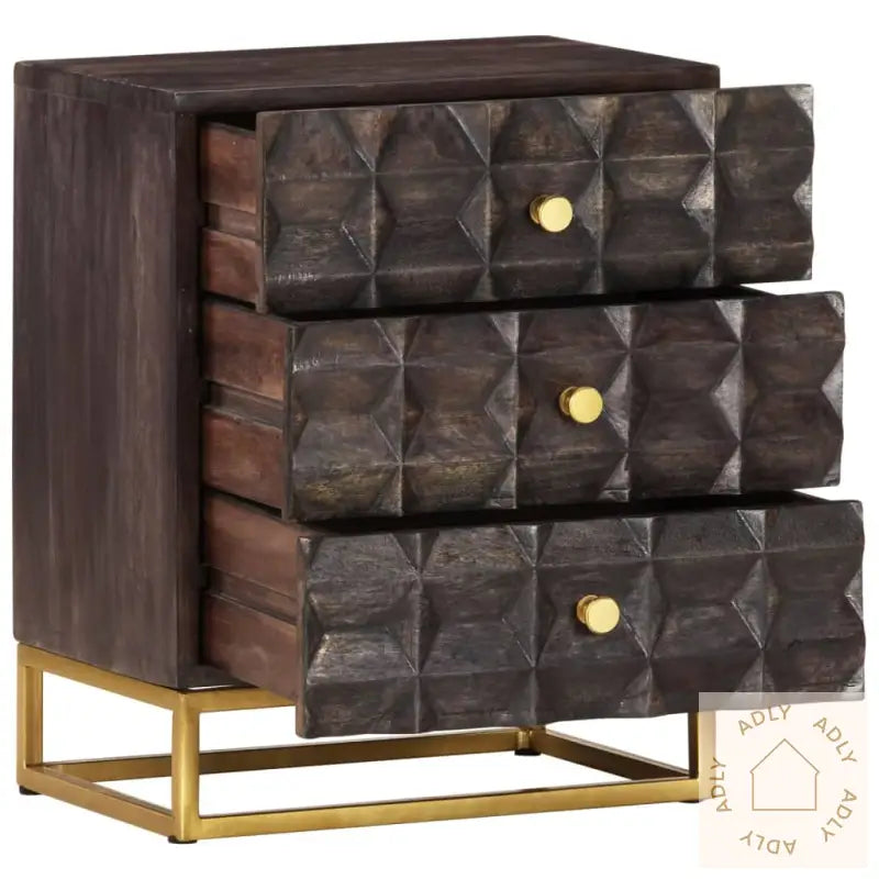 Nattbord 40X30X50 Cm Svart Heltre Mango