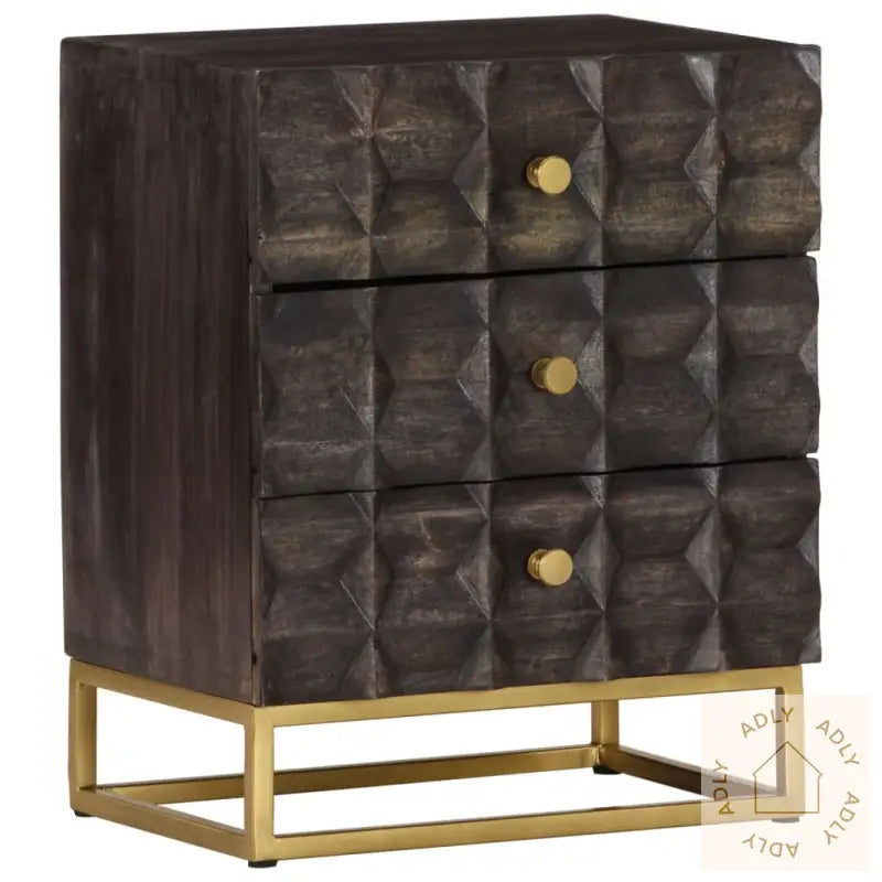Nattbord 40X30X50 Cm Svart Heltre Mango