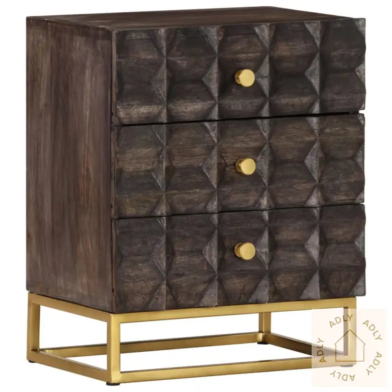 Nattbord 40X30X50 Cm Svart Heltre Mango