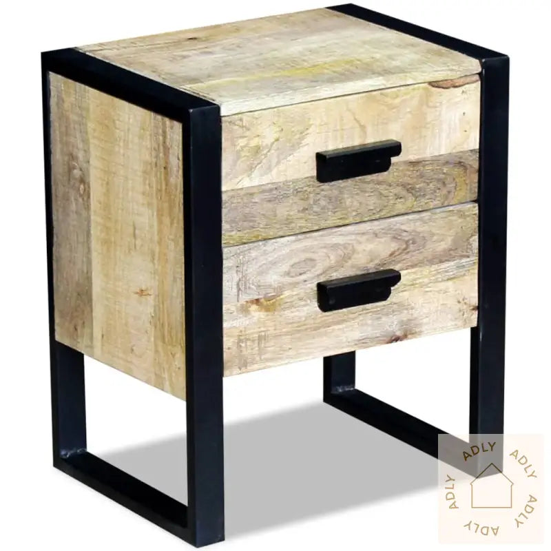 Sidebord Med 2 Skuffer Heltre Mango 43X33X51 Cm