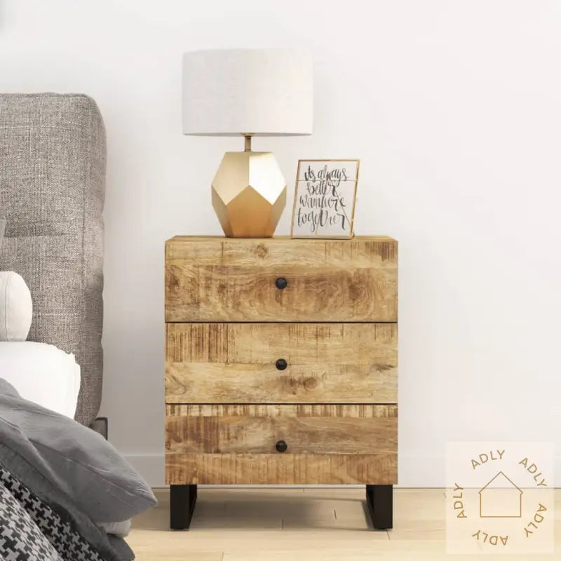Nattbord 50X33X62 Cm Heltre Mango Og Konstruert Tre