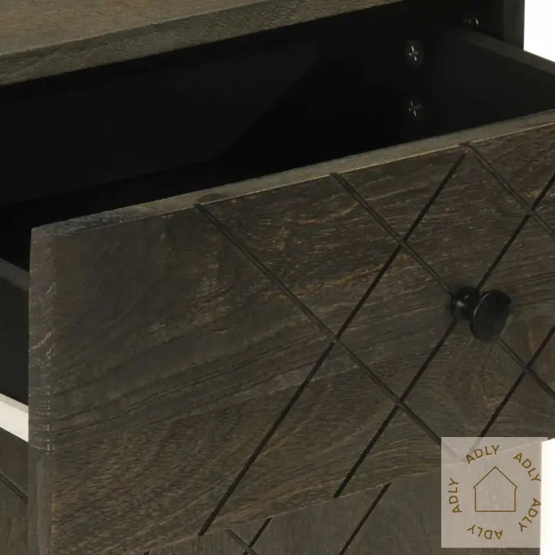 Nattbord Svart 50X33X60 Cm Heltre Mango