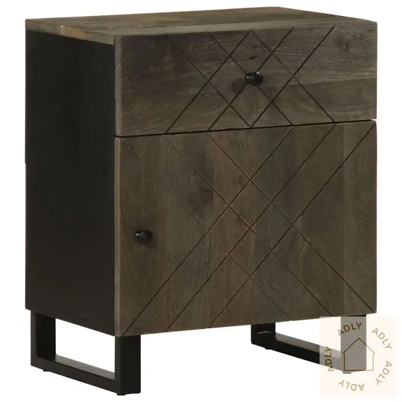 Nattbord Svart 50X33X60 Cm Heltre Mango