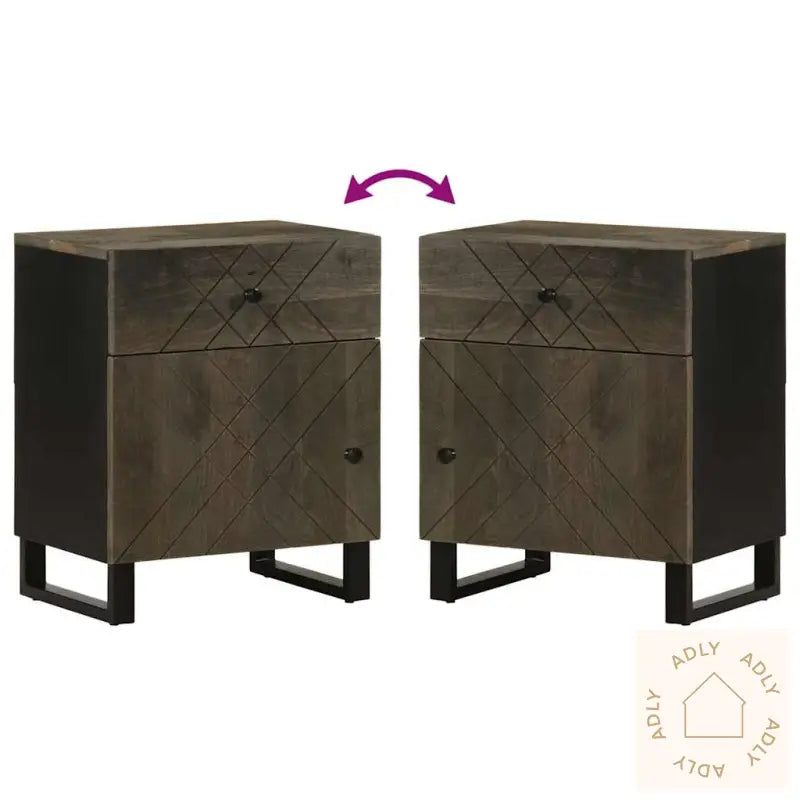 Nattbord Svart 50X33X60 Cm Heltre Mango