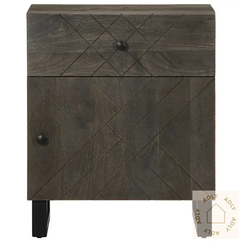 Nattbord Svart 50X33X60 Cm Heltre Mango
