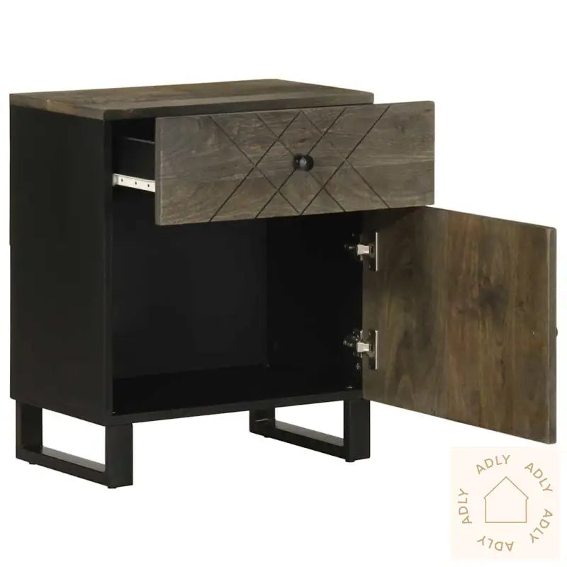 Nattbord Svart 50X33X60 Cm Heltre Mango