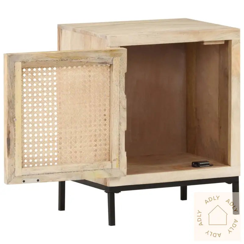 Nattbord 40X30X50 Cm Heltre Mango Og Naturlig Stokk
