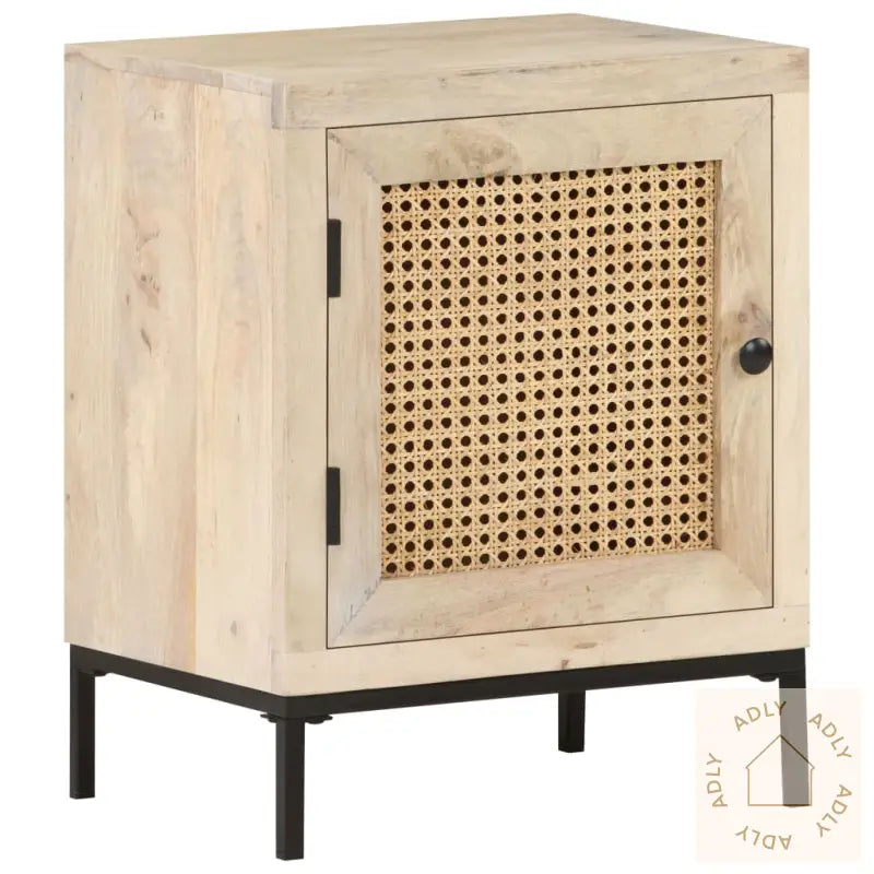 Nattbord 40X30X50 Cm Heltre Mango Og Naturlig Stokk