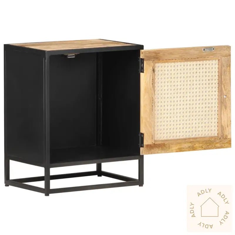Nattbord 40X30X50 Cm Grovt Heltre Mango Og Naturlig Stokk