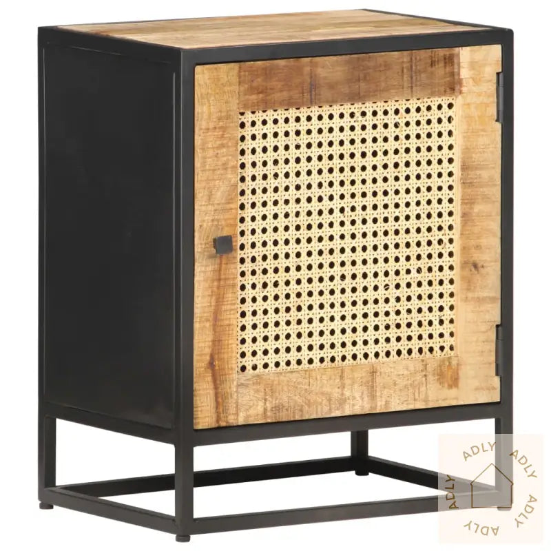 Nattbord 40X30X50 Cm Grovt Heltre Mango Og Naturlig Stokk