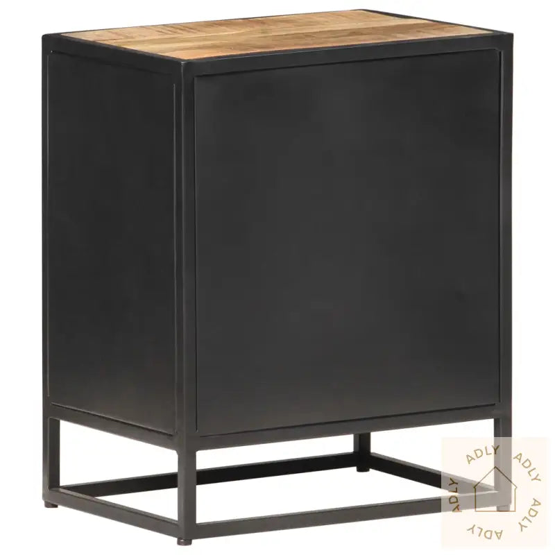 Nattbord 40X30X50 Cm Grovt Heltre Mango Og Naturlig Stokk