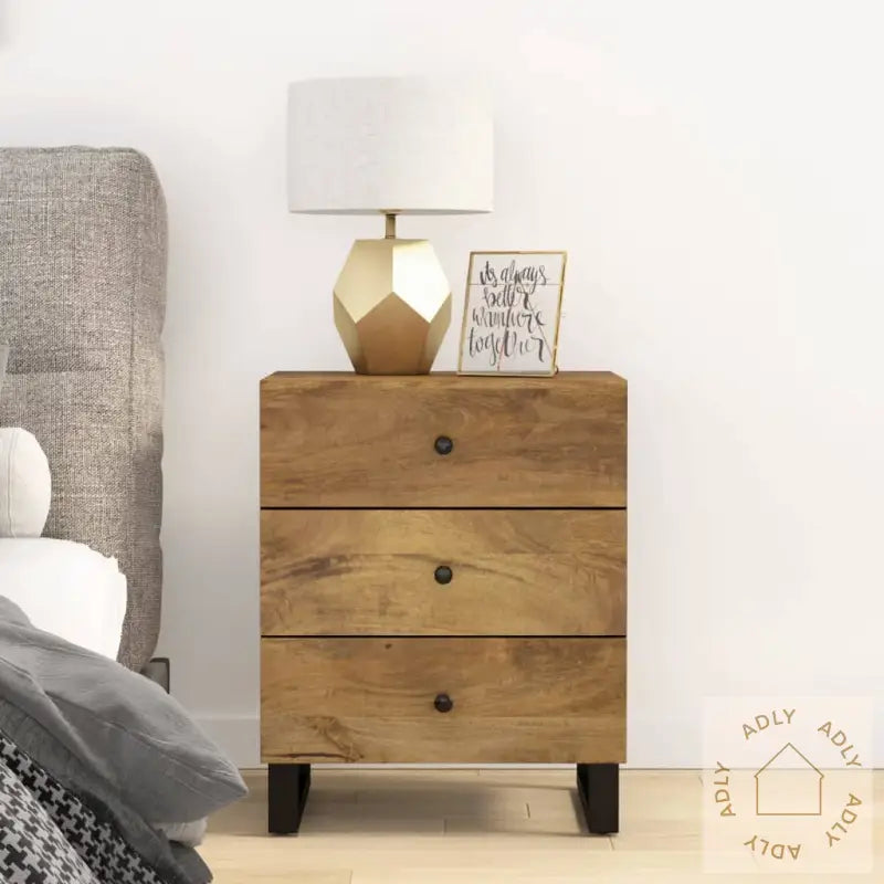 Nattbord 50X33X62 Cm Heltre Mango Og Konstruert Tre