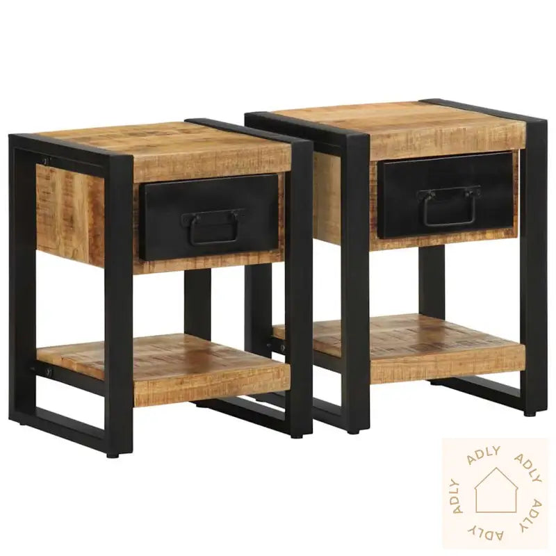 Nattbord 2 Stk Grovt Heltre Mangotre