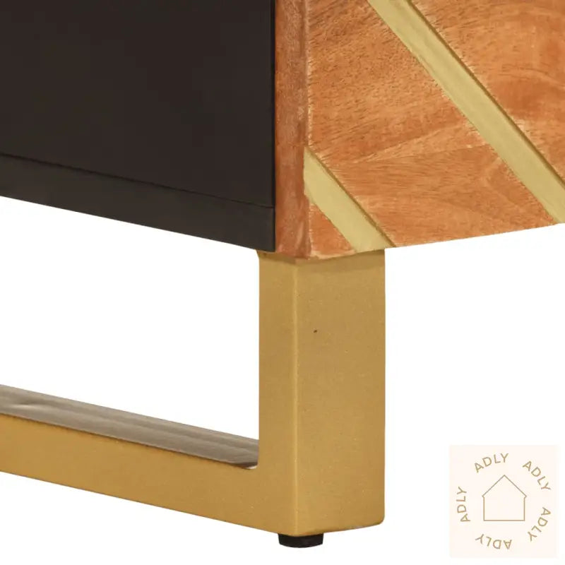 Nattbord Brun Og Svart 50X33X60 Cm Heltre Mango