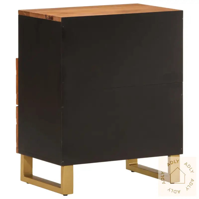 Nattbord Brun Og Svart 50X33X60 Cm Heltre Mango