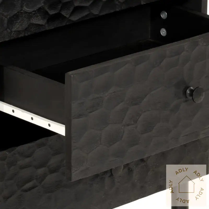 Nattbord Svart 50X33X60 Cm Heltre Mango
