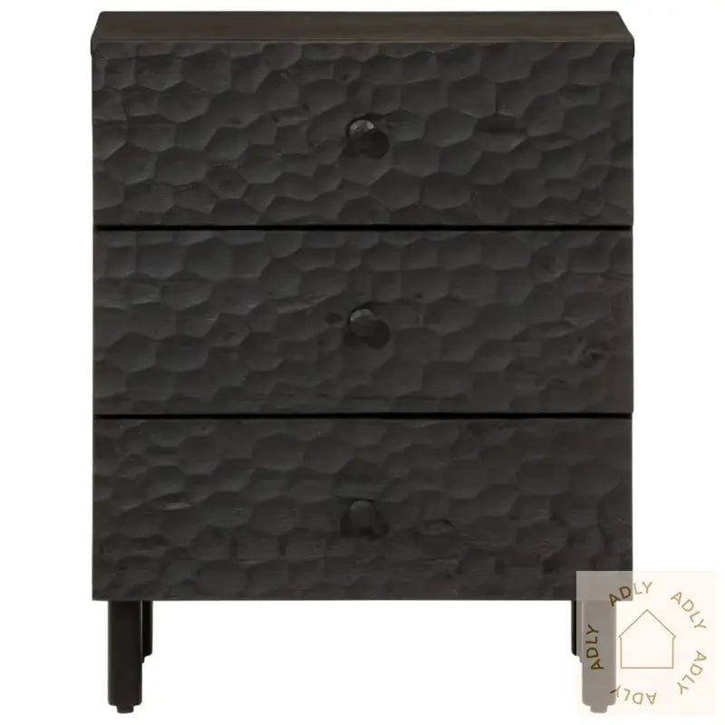 Nattbord Svart 50X33X60 Cm Heltre Mango