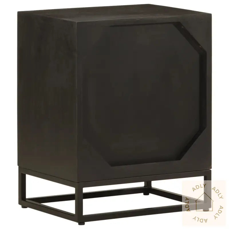 Nattbord Svart 40X30X50 Cm Heltre Mango Og Jern