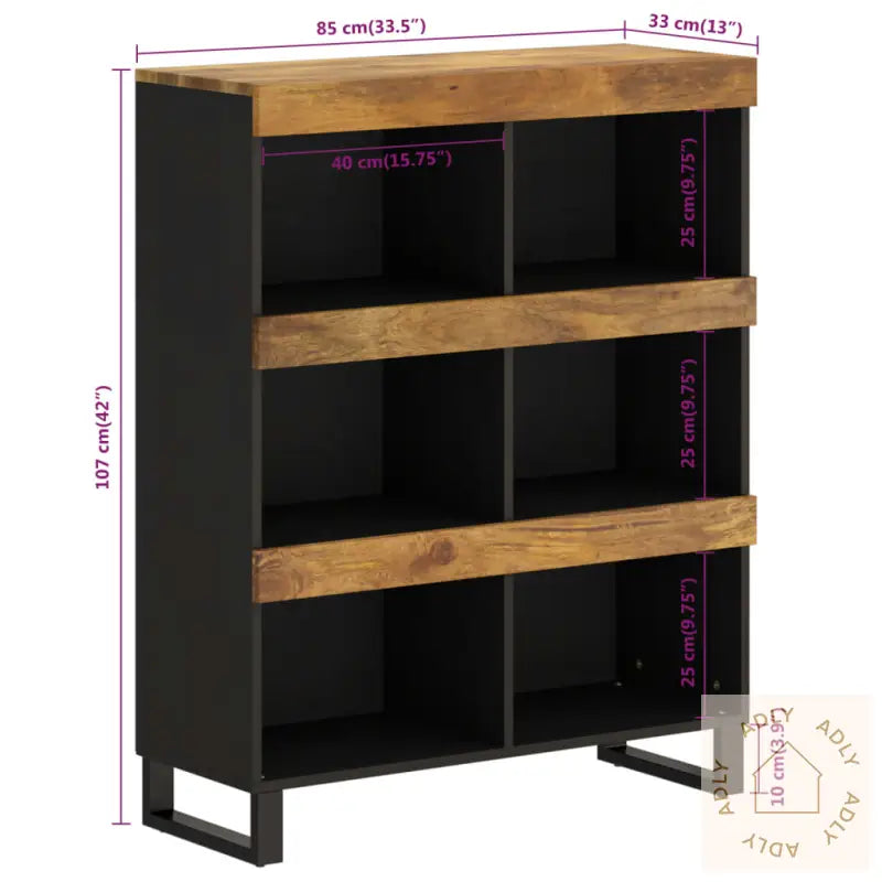 Sideskap 85X33X107 Cm Heltre Mango