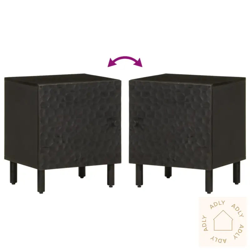 Nattbord 2 Stk Svart 40X33X46 Cm Heltre Mango
