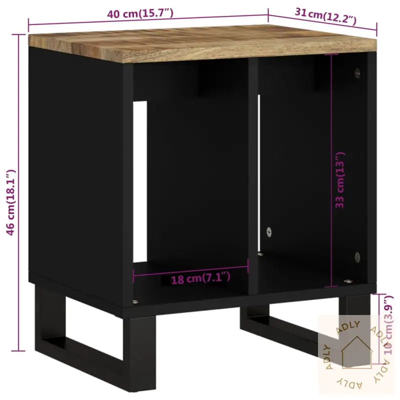 Sidebord 40X31X46 Cm Heltre Mango Og Konstruert Tre