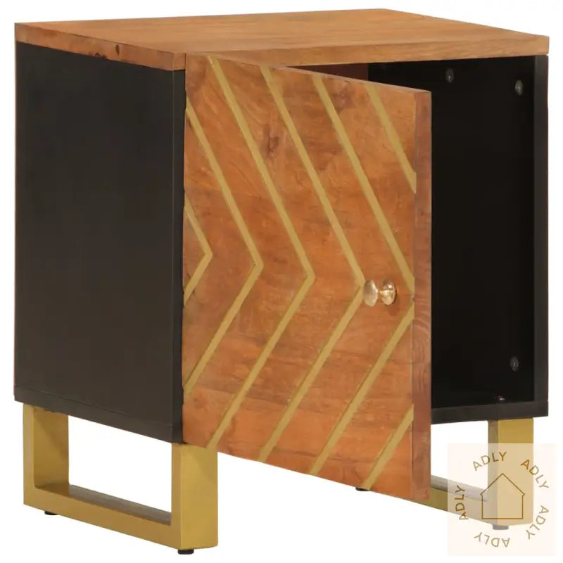 Nattbord 2 Stk Brun Og Svart Heltre Mango