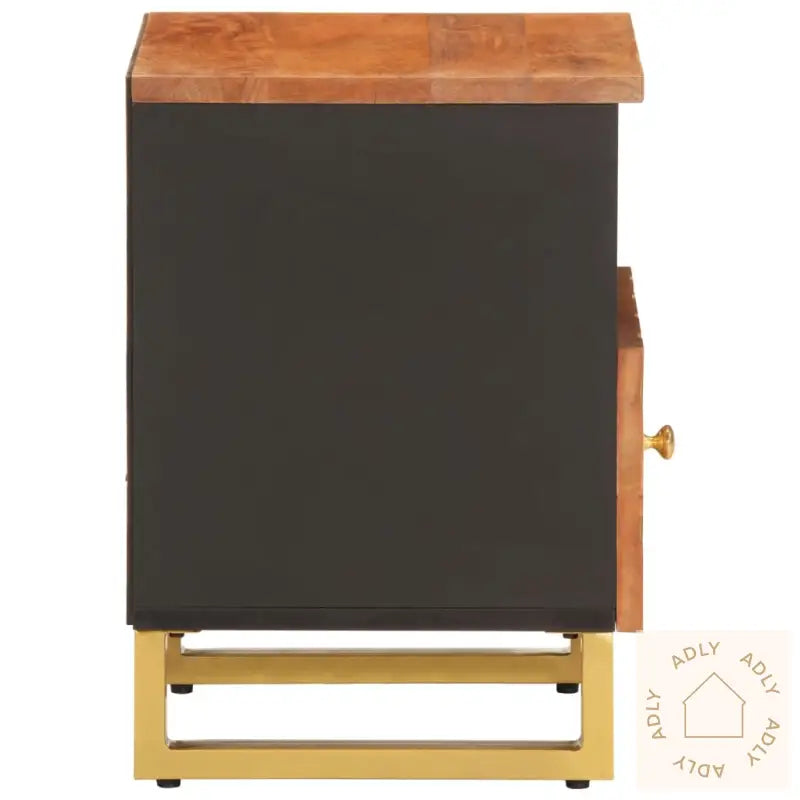 Nattbord Brun Og Svart Heltre Mango