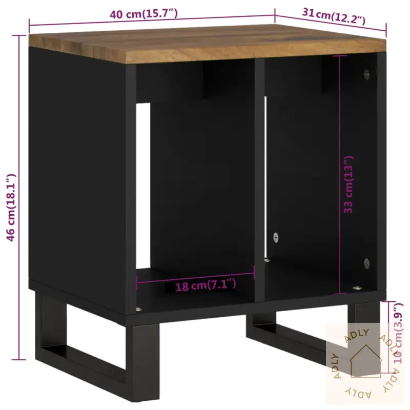 Sidebord 40X31X46 Cm Heltre Mango Og Konstruert Tre
