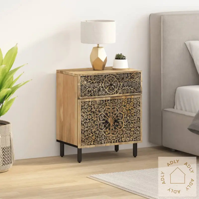 Nattbord 50X33X60 Cm Heltre Mango