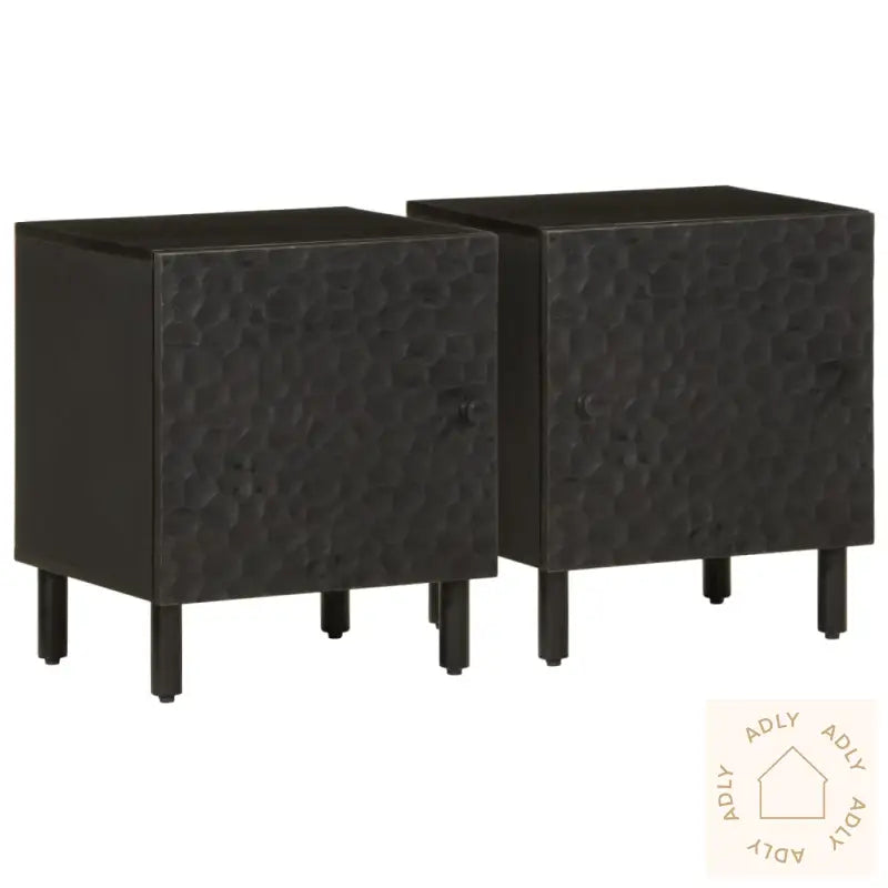 Nattbord 2 Stk Svart 40X33X46 Cm Heltre Mango