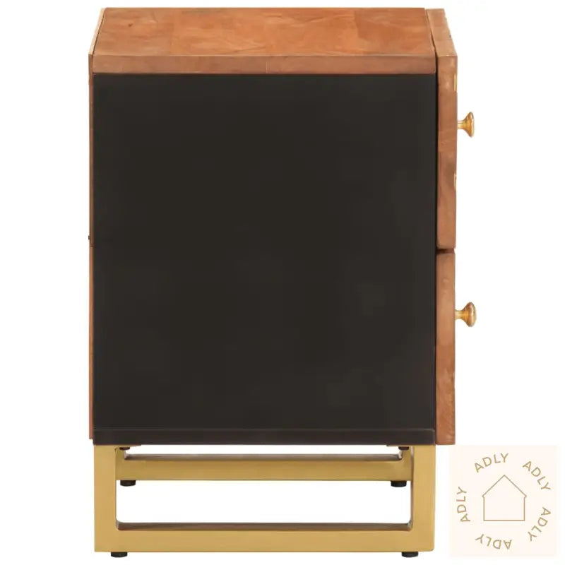 Nattbord Brun Og Svart Heltre Mango