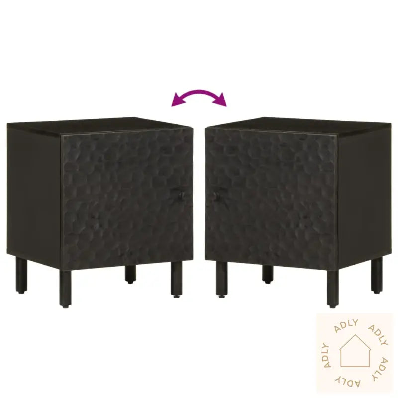 Nattbord Svart 40X33X46 Cm Heltre Mango