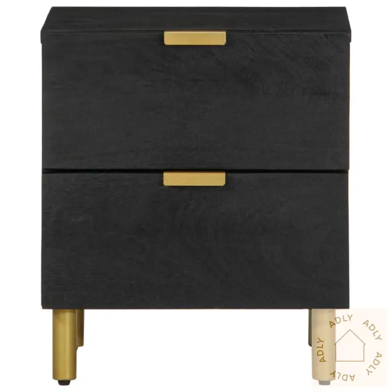 Nattbord Svart 40X33X46 Cm Heltre Mango