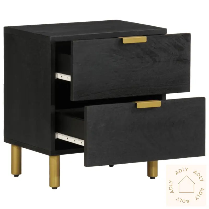 Nattbord Svart 40X33X46 Cm Heltre Mango
