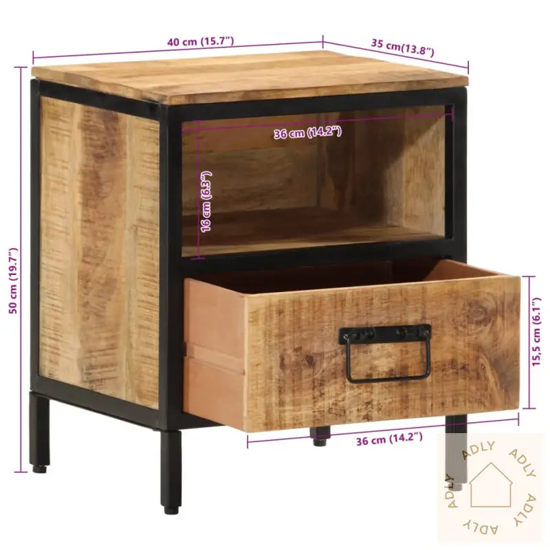 Nattbord 40X35X50 Heltre Mango