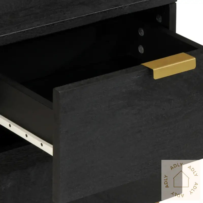 Nattbord Svart 40X33X46 Cm Heltre Mango
