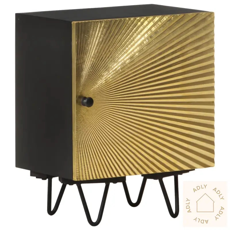 Nattbord Med Messingfront 40X30X50 Cm Heltre Mango