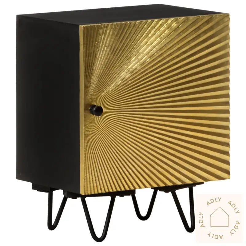 Nattbord Med Messingfront 40X30X50 Cm Heltre Mango