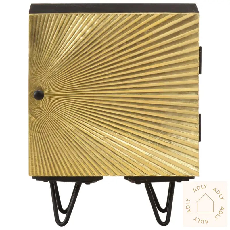 Nattbord Med Messingfront 40X30X50 Cm Heltre Mango