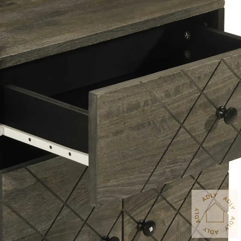 Nattbord Svart 50X33X60 Cm Heltre Mango