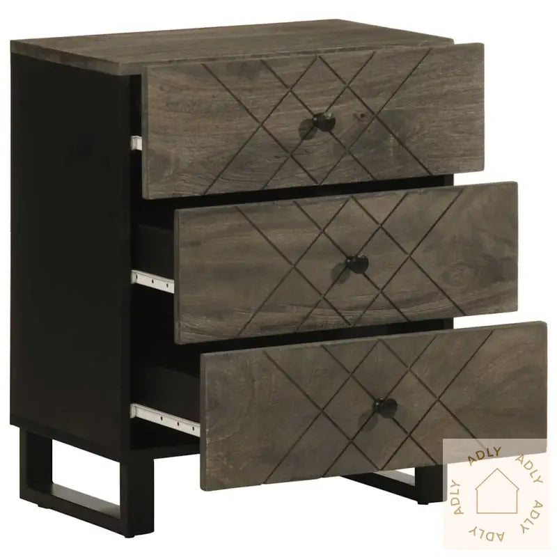 Nattbord Svart 50X33X62 Cm Heltre Mango