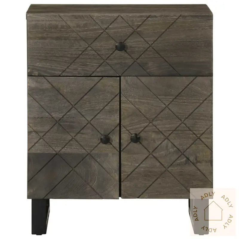 Nattbord Svart 50X33X60 Cm Heltre Mango