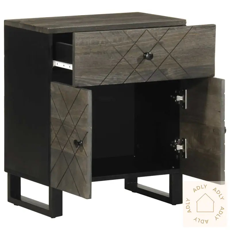 Nattbord Svart 50X33X60 Cm Heltre Mango