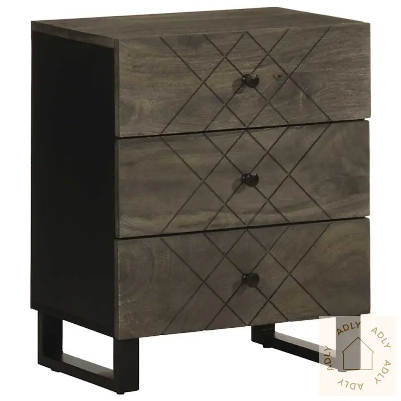 Nattbord Svart 50X33X62 Cm Heltre Mango